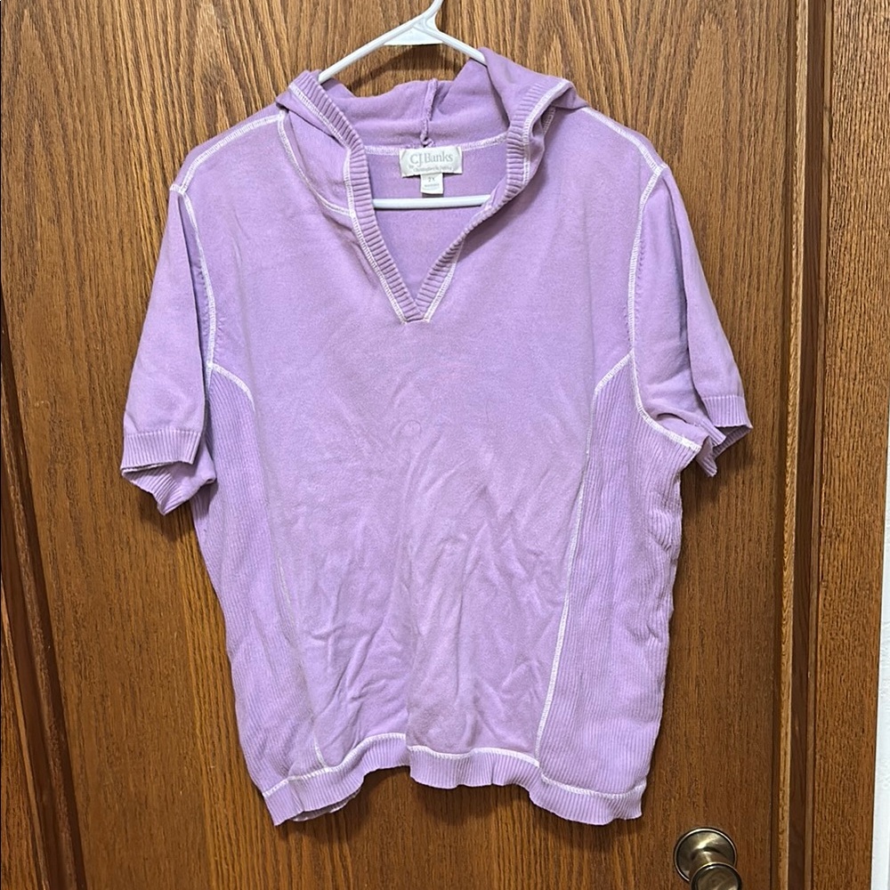 Lilac Short Sleeve Hoodie by CJ Banks